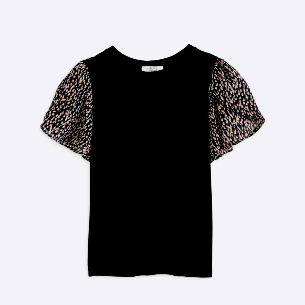 Fayez Tulip Sleeve Knit Top, NWT, size large